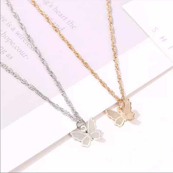 Boutique Jewelry - 2/$10 NEW! Vintage Butterfly Pendant Necklace Dainty Boho Cute
